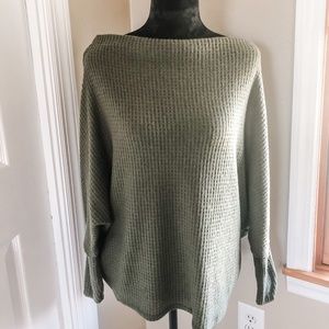 Waffle Off the Shoulder Sweater